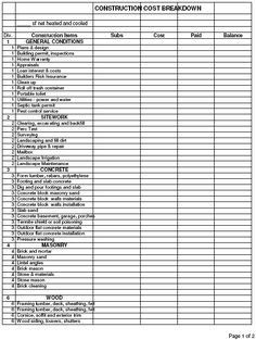 construction draw schedule template pdf